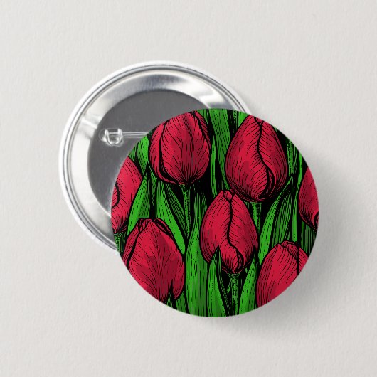Rote Tulpen Button (Vorne & Hinten)