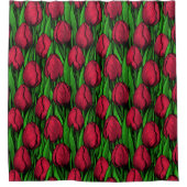 Rote Tulpen Duschvorhang (Vorderseite)