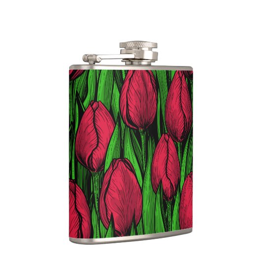 Rote Tulpen Flachmann (Rechts)