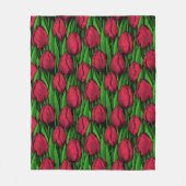 Rote Tulpen Fleecedecke (Vorderseite)