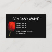 Rote Tulpen Foto Kunst in fett schwarz Visitenkarte (Rückseite)