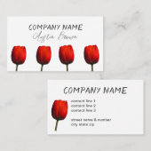 Rote Tulpen Foto-Kunst in Weiß Visitenkarte (Vorne/Hinten)