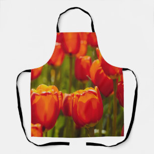 Rote Tulpen fotografischer Druck. Magnet Schürze