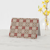 Rote Tulpen geometrische Grußkarte Karte (Gelbe Blume)