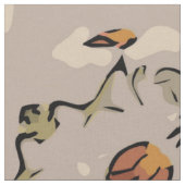 Rote Tulpen, geometrischer Stoff (Nahaufnahme)