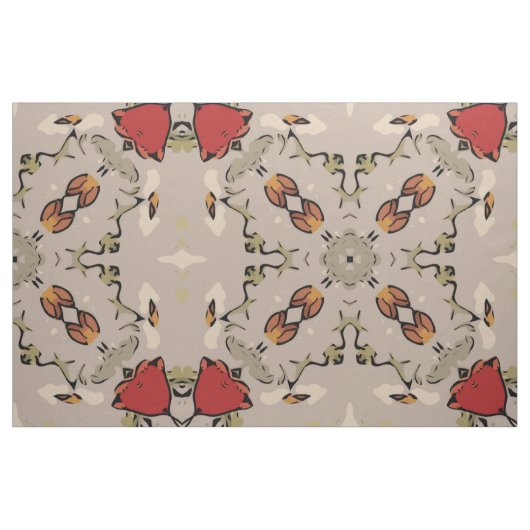 Rote Tulpen, geometrischer Stoff (Fat Quarter (45,7 x 55,9 cm))