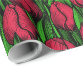 Rote Tulpen Geschenkpapier (Rolleneckpunkt)