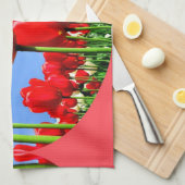 Rote Tulpen Geschirrtuch (Viertel Falte)