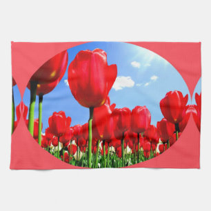 Rote Tulpen Geschirrtuch
