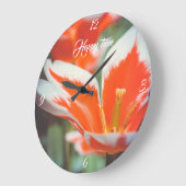 Rote Tulpen Große Wanduhr (Winkel)