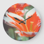 Rote Tulpen Große Wanduhr (Vorderseite)