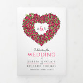 Rote Tulpen Herzenfarbe Liebe Fotos Hochzeit Dreifach-gefaltete Programmkarte (Cover)