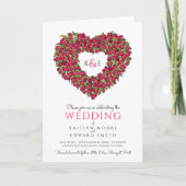 Rote Tulpen Hochzeit ganz in one gefaltet Einladung (Vorderseite)
