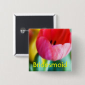 Rote Tulpen • Hochzeits-Knopf Button (Vorne & Hinten)
