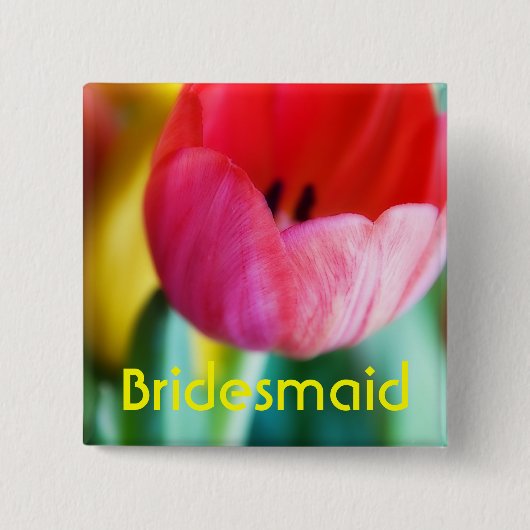 Rote Tulpen • Hochzeits-Knopf Button (Vorderseite)