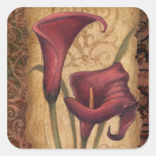 Rote Tulpen I Quadratischer Aufkleber
