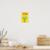 Rote Tulpen in einem Topf  Poster (Küche)