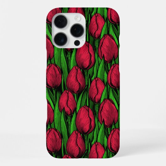 Rote Tulpen iPhone Hülle (Rückseite)