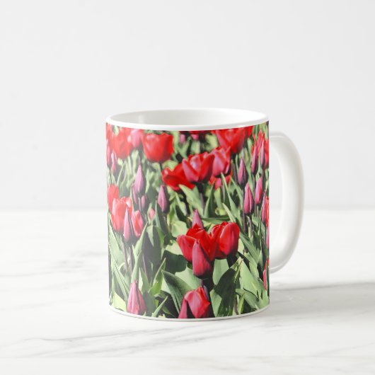 Rote Tulpen Kaffeetasse (VorderseiteRechts)