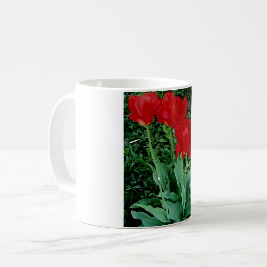 Rote Tulpen Kaffeetasse (Vorderseite Links)