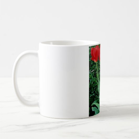 Rote Tulpen Kaffeetasse (Links)