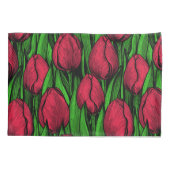 Rote Tulpen Kissenbezug (Rückseite)