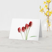 Rote Tulpen, leere Grüße Karte (Gelbe Blume)