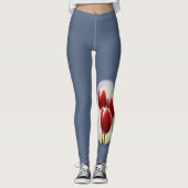 Rote Tulpen Leggings (Vorderseite)