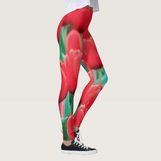 Rote Tulpen-Leggings Leggings (Rechts)