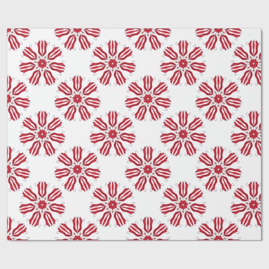Rote Tulpen nahtlos Muster Geschenkpapier (Flach)