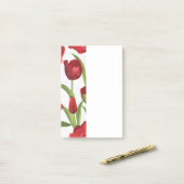 Rote Tulpen  Post-it Klebezettel (Auf Schreibtisch)