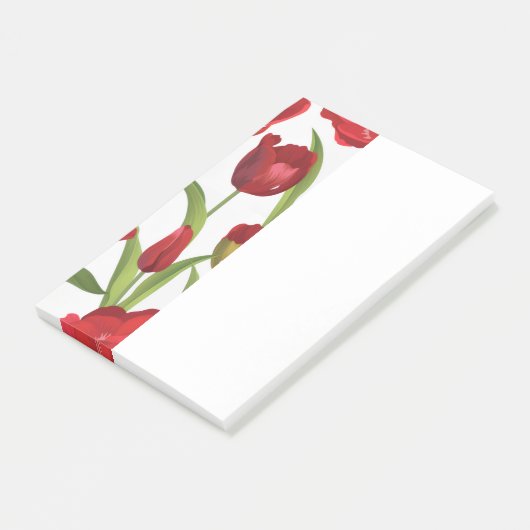 Rote Tulpen  Post-it Klebezettel (angewinkelt)