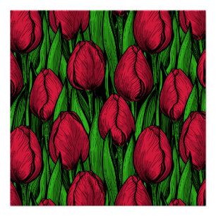 Rote Tulpen Poster