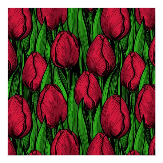 Rote Tulpen Poster (Vorderseite)