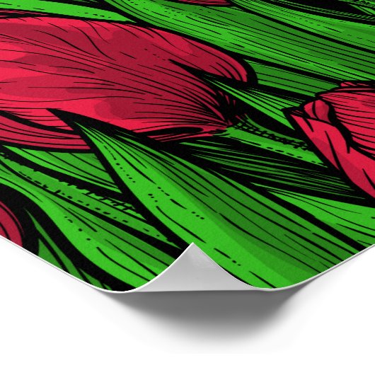 Rote Tulpen Poster (Ecke)