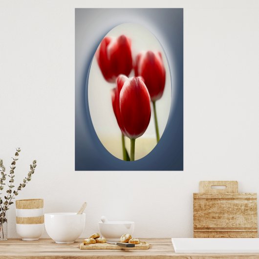 Rote Tulpen Poster (Küche)
