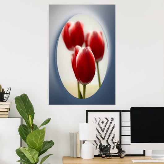 Rote Tulpen Poster (Heimbüro)