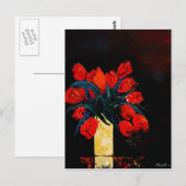 Rote Tulpen Postkarte (Vorne/Hinten)