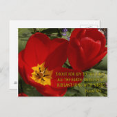 Rote Tulpen - Psalm 98:4 Postkarte (Vorne/Hinten)