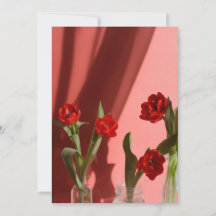 Rote Tulpen „Sei mein Valentinstag?“ Minimalistisc