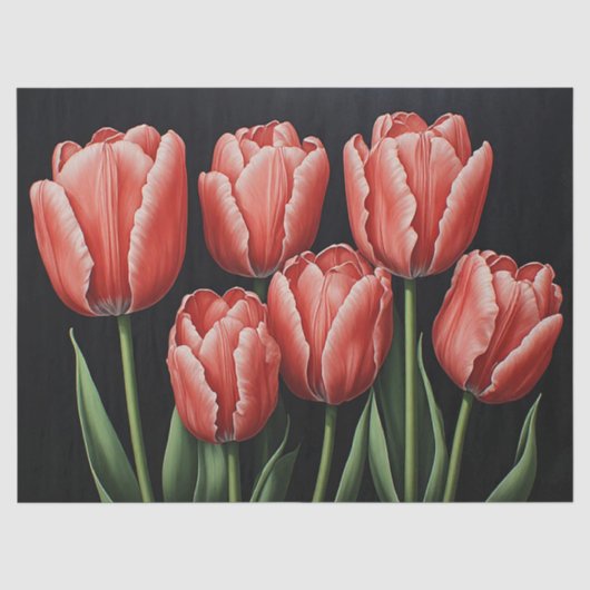 Rote Tulpen Seidenpapier (Vorderseite)
