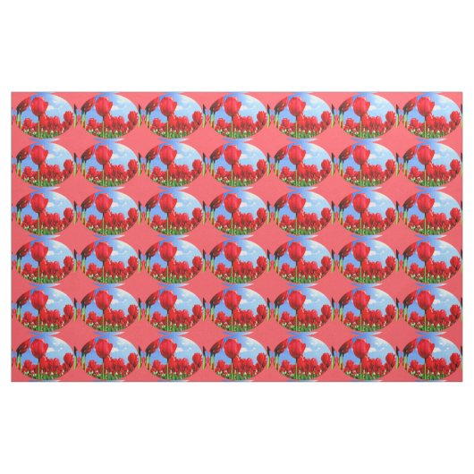 Rote Tulpen Stoff (Fat Quarter (45,7 x 55,9 cm))
