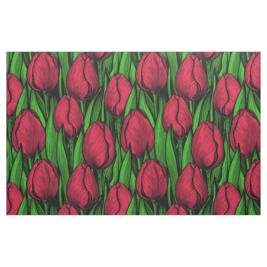 Rote Tulpen Stoff (Fat Quarter (45,7 x 55,9 cm))