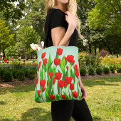 Rote Tulpen-Tasche Tasche