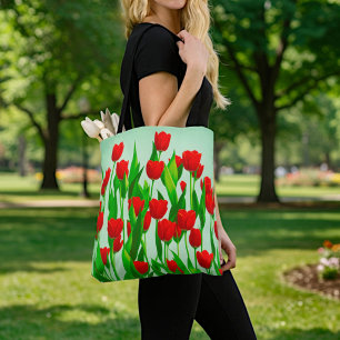 Rote Tulpen-Tasche Tasche