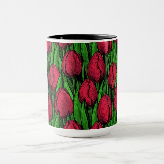 Rote Tulpen Tasse (Zentrum)