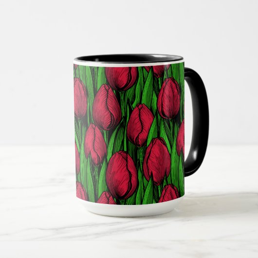 Rote Tulpen Tasse (VorderseiteRechts)