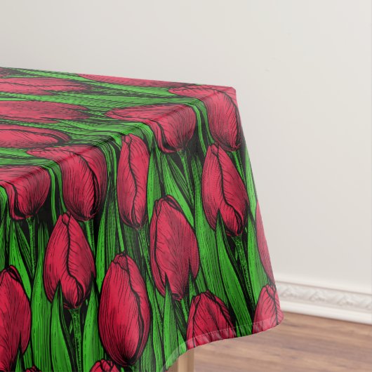 Rote Tulpen Tischdecke (Beispiel)