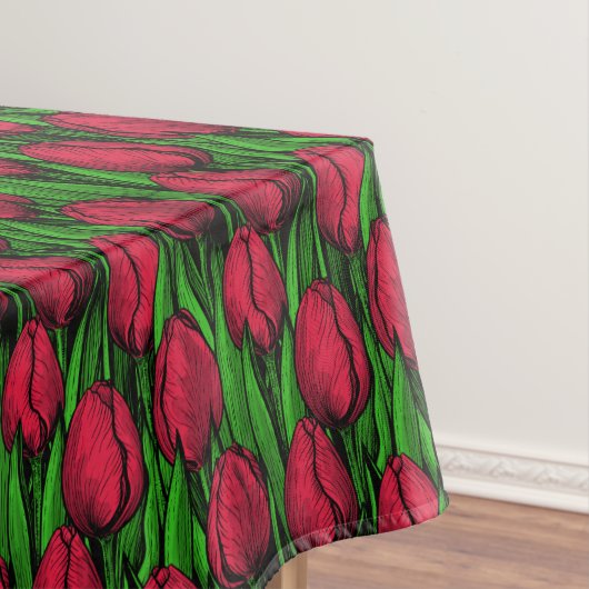 Rote Tulpen Tischdecke (Beispiel)