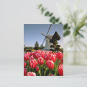 Rote Tulpen und Blume Postkarte (Stehend Vorderseite)